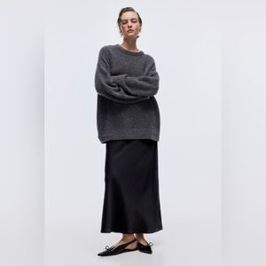 H&M Black Satin Skirt